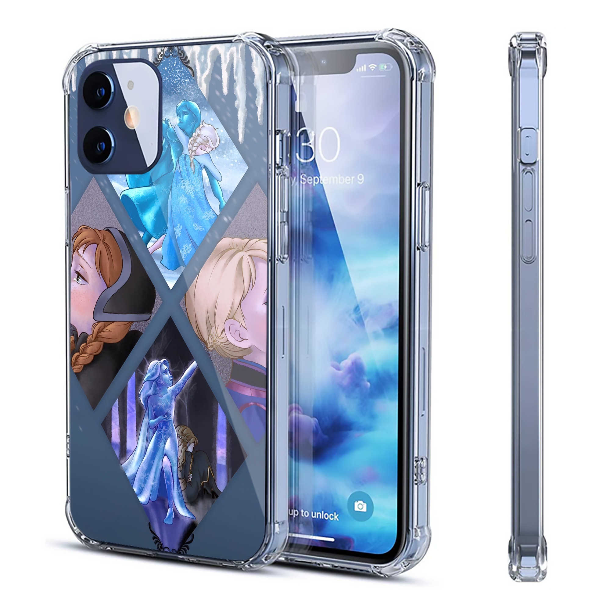 （画像用） アナと雪の女王 アンナ エルサ Frozen Anna Elsa 【iPhone 12シリーズ対応】透明スマホケース（クリアソフトケース）